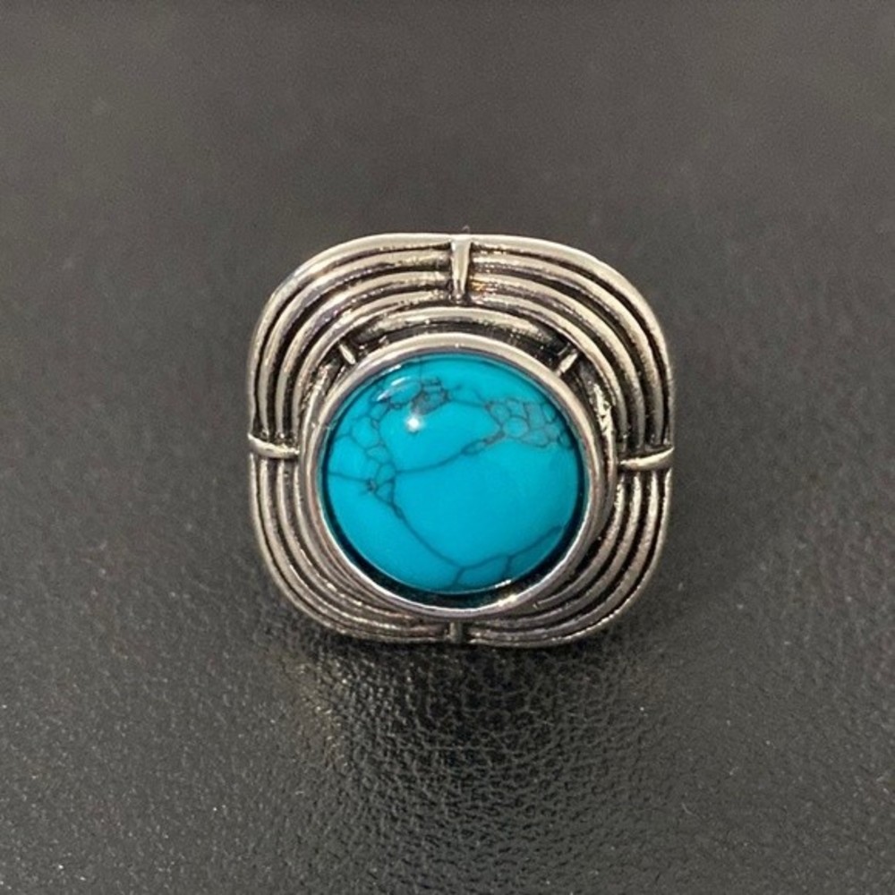 Silver and Turquoise Ring Size 10.25